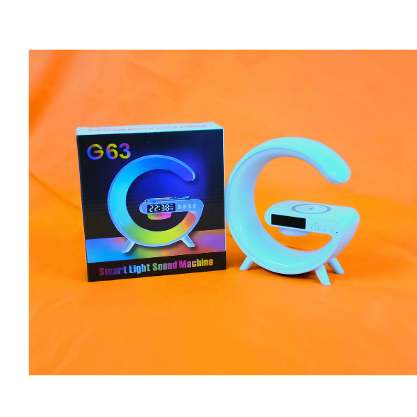 G63 New Wireless Light Up Speaker G Shape LED Wireless Table Speaker Color Changing Alarm Clock Stand Bedside Light